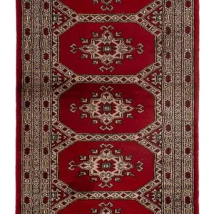 Løper Pakistan teppe - 192 x 64 cm - mørk rød