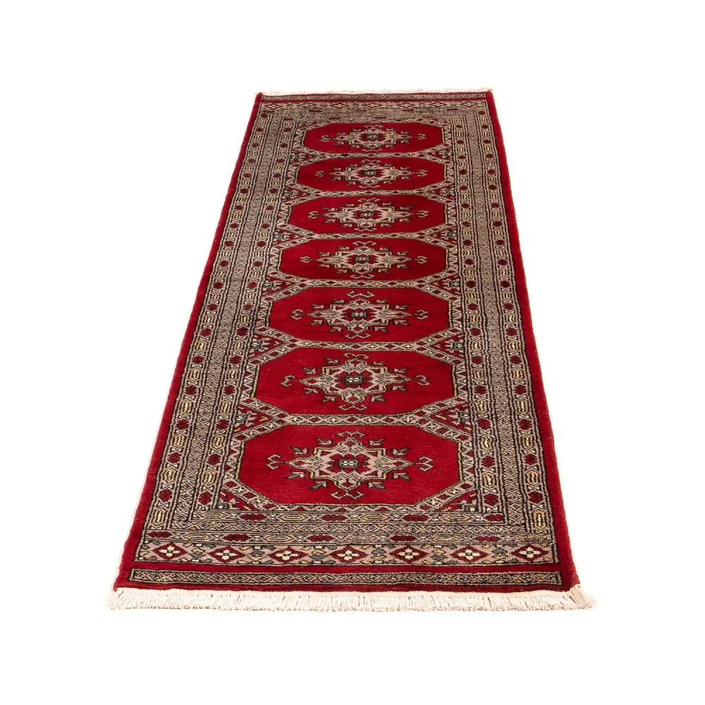 Løper Pakistan teppe - 192 x 64 cm - mørk rød