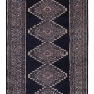 Løper Pakistan teppe - 270 x 77 cm - mørkeblå