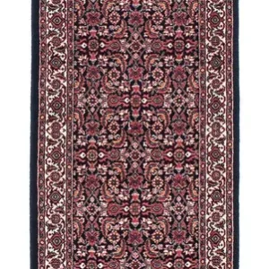 Løper Persisk teppe - Bijar - 225 x 61 cm - mørkeblå