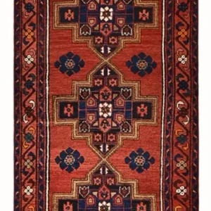 Løper Persisk teppe - Bijar - 300 x 102 cm - rød