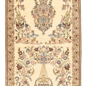 Løper Persisk teppe - Ghom - 193 x 77 cm - beige