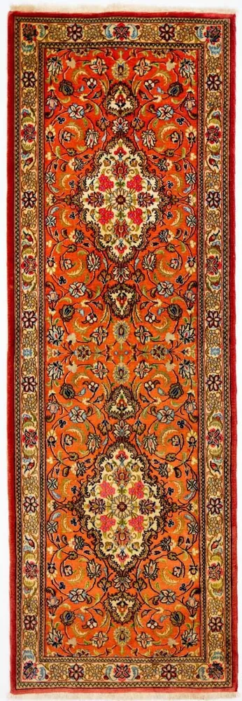 Løper Persisk teppe - Ghom - 213 x 70 cm - oransje