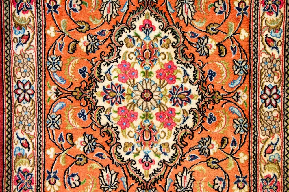Løper Persisk teppe - Ghom - 213 x 70 cm - oransje
