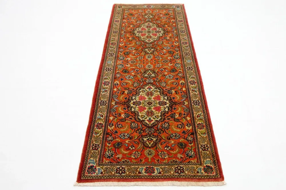 Løper Persisk teppe - Ghom - 213 x 70 cm - oransje