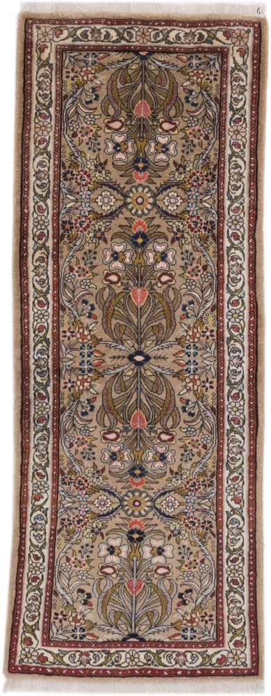 Løper Persisk teppe - klassisk - 200 x 75 cm - mørk beige
