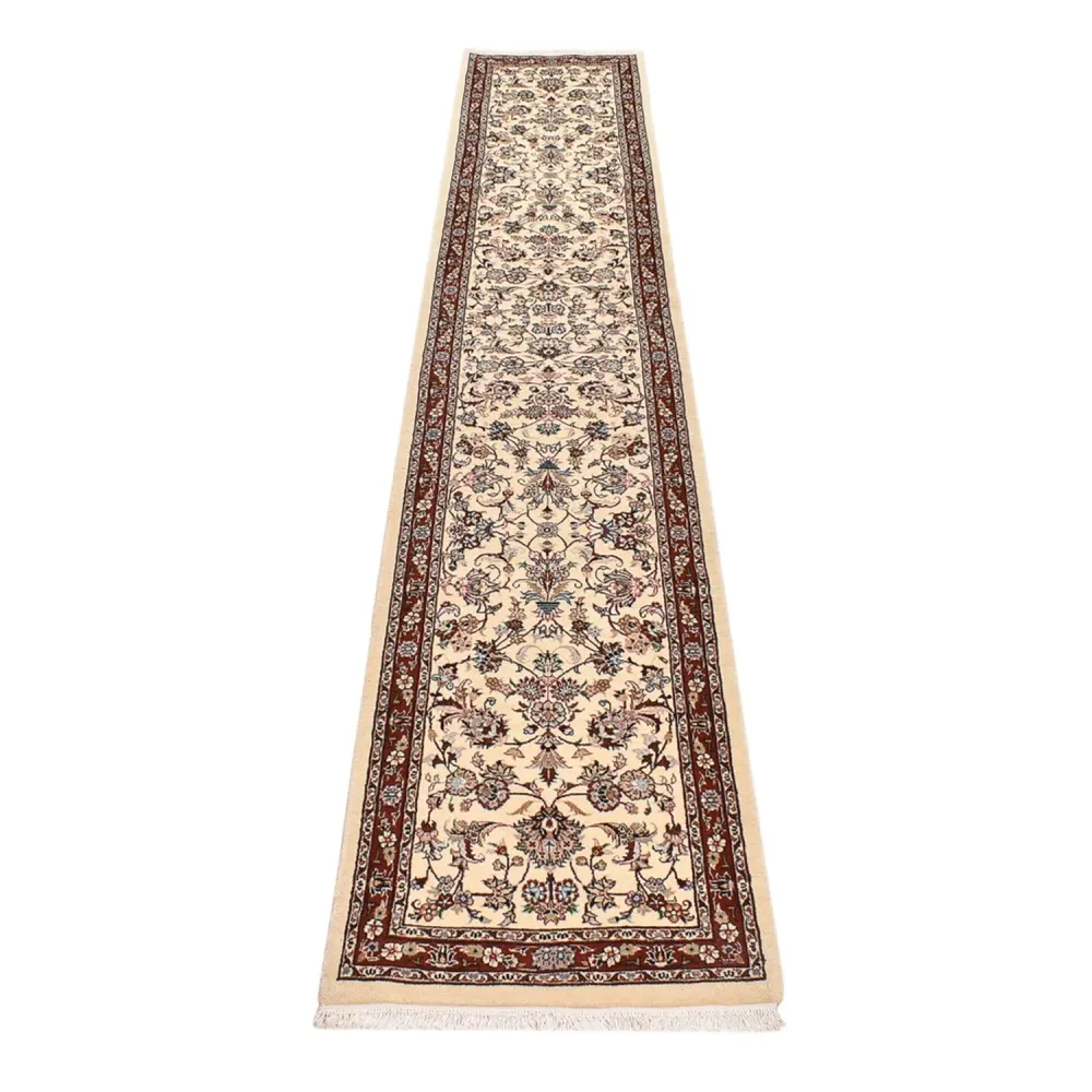 Løper Persisk teppe - klassisk - 403 x 75 cm - lys beige