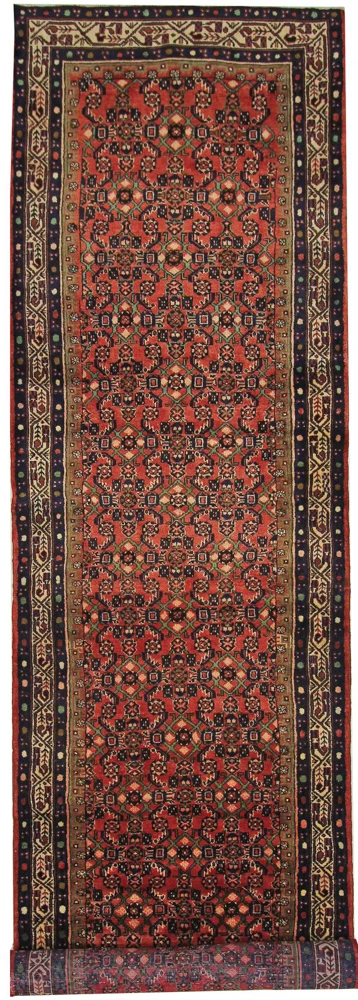 Løper Persisk teppe - Mir - 397 x 109 cm - rød