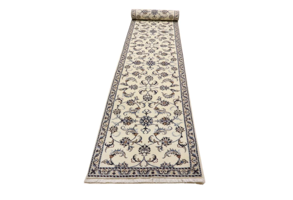 Løper Persisk teppe - Nain - 380 x 80 cm - krem