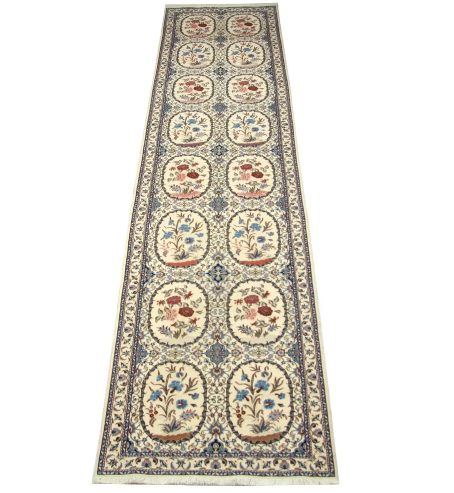 Løper Persisk teppe - Nain - Premium - 400 x 96 cm - naturhvit