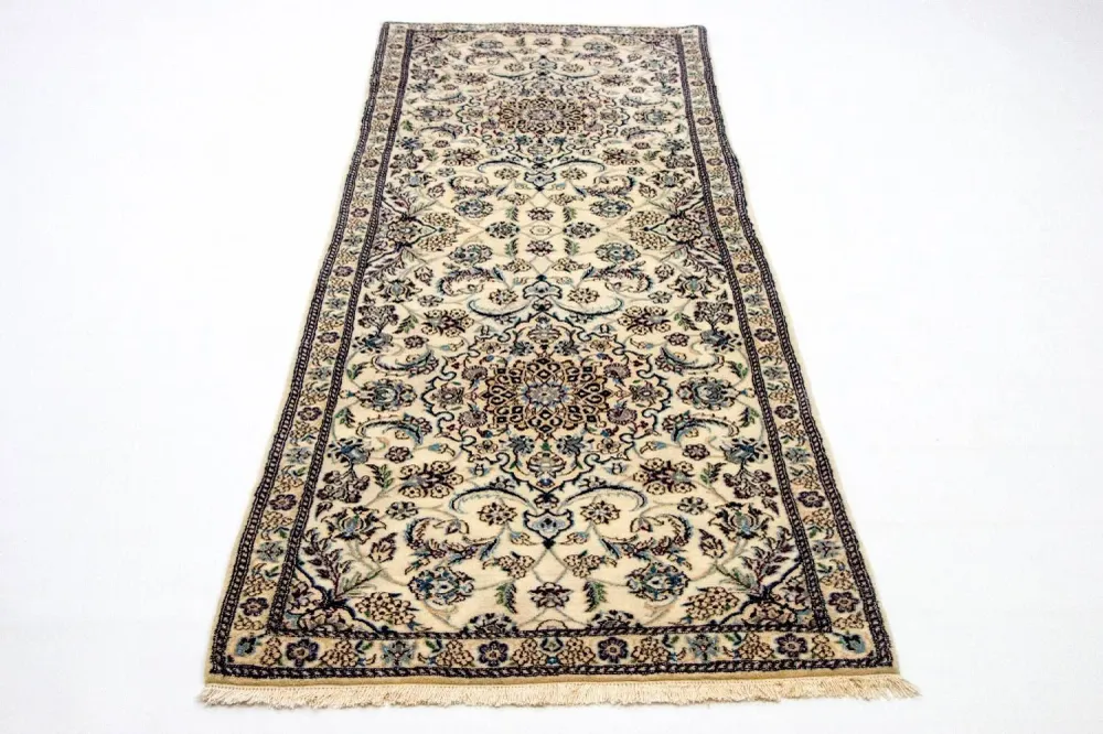Løper Persisk teppe - Nain - Royal - 254 x 88 cm - beige