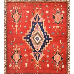 Løper Persisk teppe - Nomadisk - 129 x 107 cm - rød