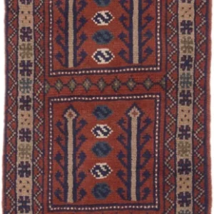 Løper Persisk teppe - Nomadisk - 195 x 60 cm - mørk rød