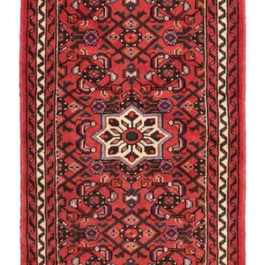 Løper Persisk teppe - Nomadisk - 198 x 75 cm - mørk rød