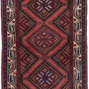 Løper Persisk teppe - Nomadisk - 210 x 90 cm - mørk rød