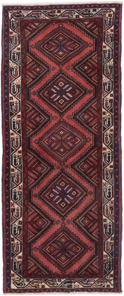 Løper Persisk teppe - Nomadisk - 210 x 90 cm - mørk rød