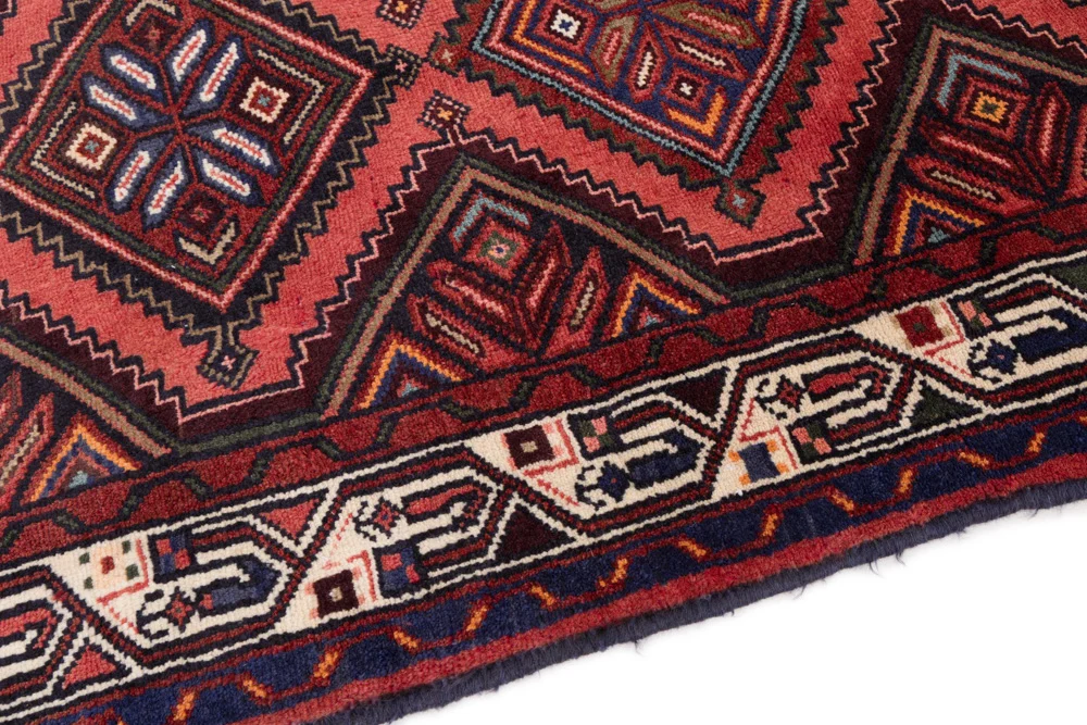 Løper Persisk teppe - Nomadisk - 210 x 90 cm - mørk rød