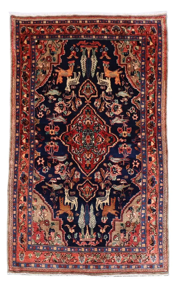 Løper Persisk teppe - Nomadisk - 237 x 127 cm - mørkeblå