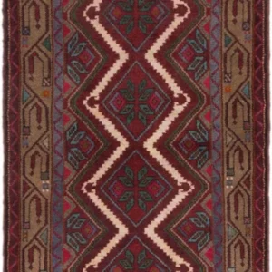 Løper Persisk teppe - Nomadisk - 260 x 87 cm - rust
