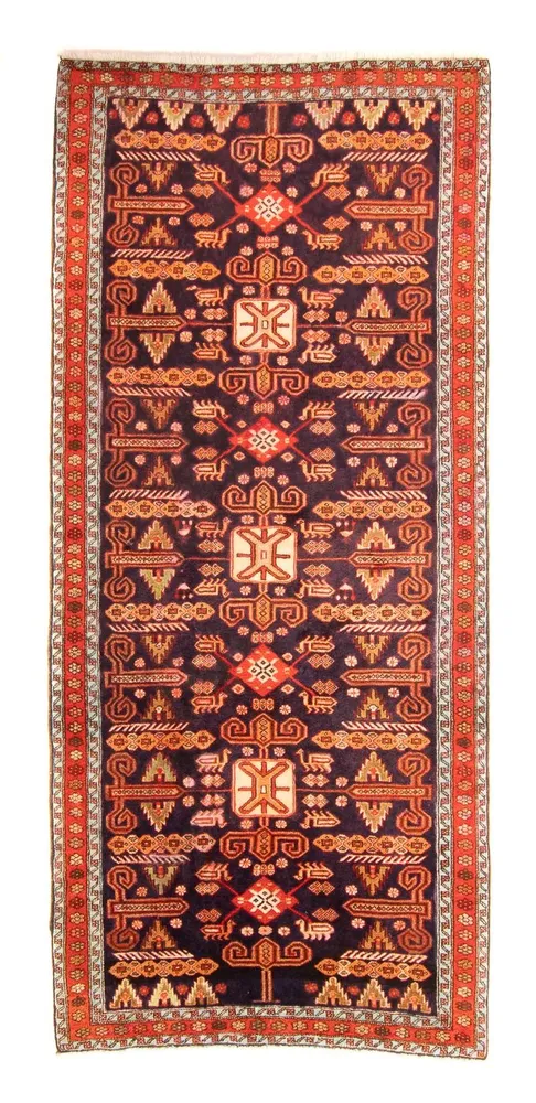 Løper Persisk teppe - Nomadisk - 280 x 130 cm - mørkeblå