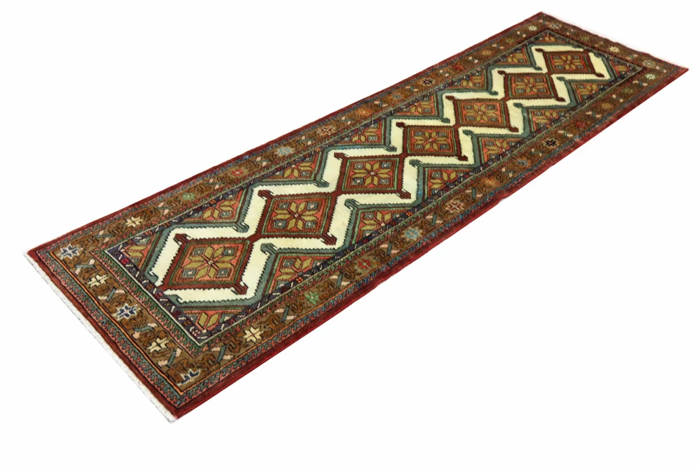 Løper Persisk teppe - Nomadisk - 286 x 83 cm - mørk beige