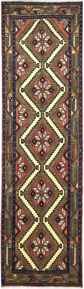 Løper Persisk teppe - Nomadisk - 288 x 77 cm - mørk beige