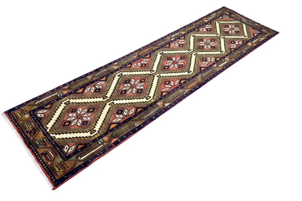 Løper Persisk teppe - Nomadisk - 288 x 77 cm - mørk beige