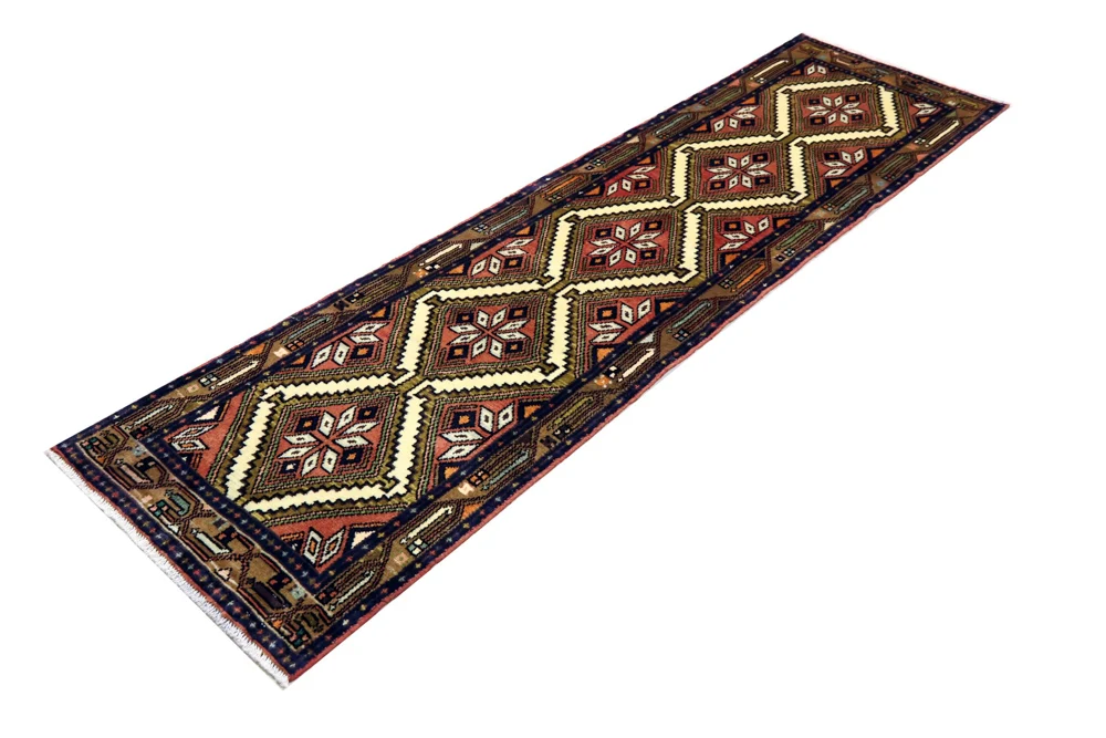 Løper Persisk teppe - Nomadisk - 288 x 77 cm - mørk beige