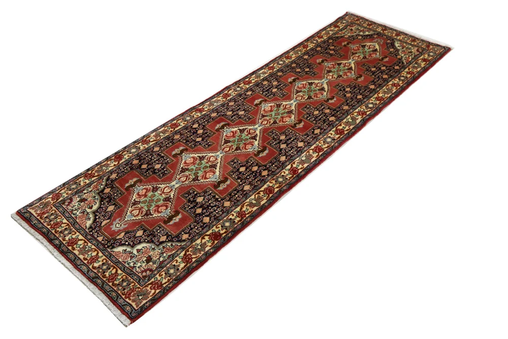 Løper Persisk teppe - Nomadisk - 297 x 88 cm - rød
