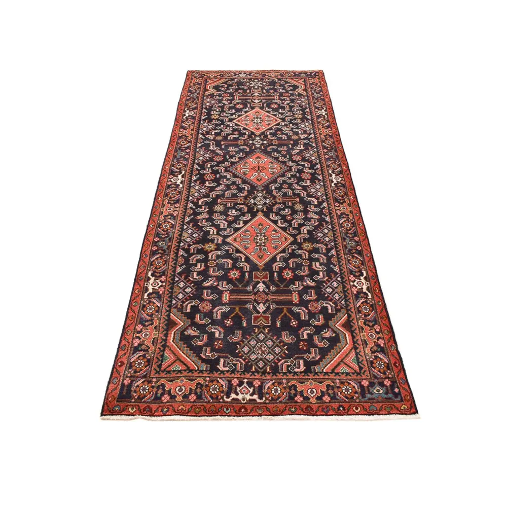 Løper Persisk teppe - Nomadisk - 300 x 107 cm - mørkeblå