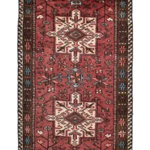 Løper Persisk teppe - Nomadisk - 304 x 85 cm - mørk rød