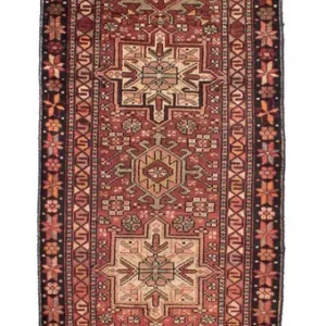 Løper Persisk teppe - Nomadisk - 310 x 80 cm - mørk rød