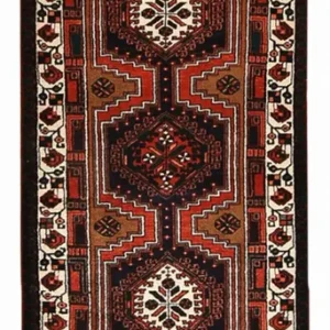 Løper Persisk teppe - Nomadisk - 313 x 100 cm - mørk rød