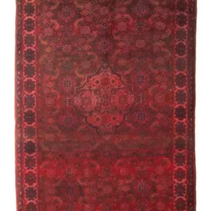 Løper Persisk teppe - Nomadisk - 323 x 115 cm - mørk rød