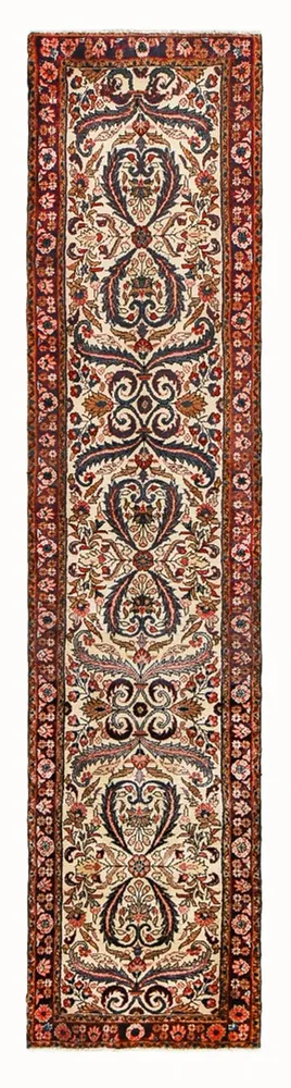Løper Persisk teppe - Nomadisk - 345 x 77 cm - mørk beige