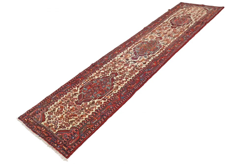 Løper Persisk teppe - Nomadisk - 356 x 83 cm - lys beige