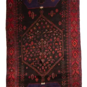 Løper Persisk teppe - Nomadisk - 380 x 146 cm - mørkeblå