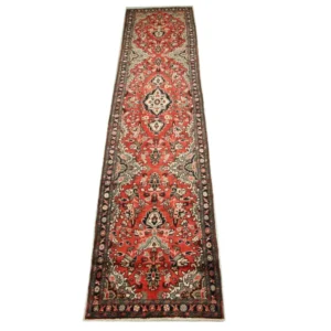 Løper Persisk teppe - Nomadisk - 384 x 83 cm - rød