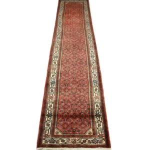Løper Persisk teppe - Nomadisk - 404 x 81 cm - rød
