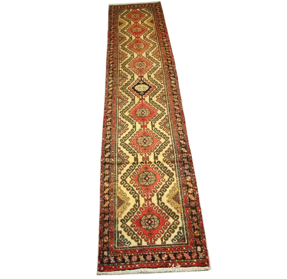 Løper Persisk teppe - Nomadisk - 406 x 80 cm - rød