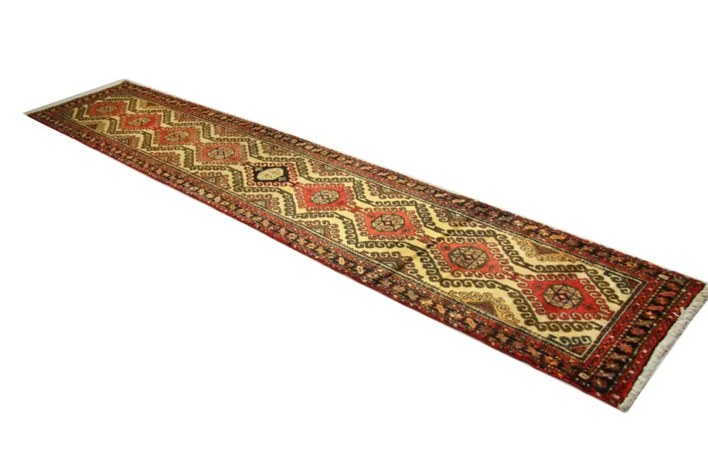 Løper Persisk teppe - Nomadisk - 406 x 80 cm - rød
