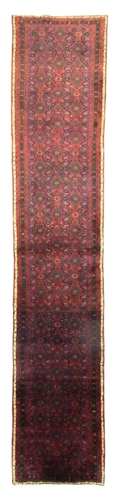 Løper Persisk teppe - Nomadisk - 410 x 80 cm - rød