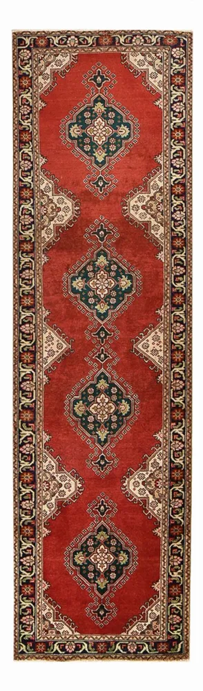 Løper Persisk teppe - Tabriz - 340 x 96 cm - rød