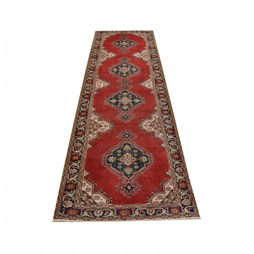 Løper Persisk teppe - Tabriz - 340 x 96 cm - rød
