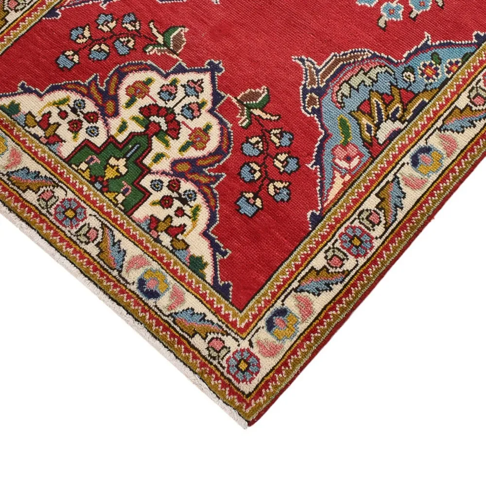 Løper Persisk teppe - Tabriz - 341 x 85 cm - rød