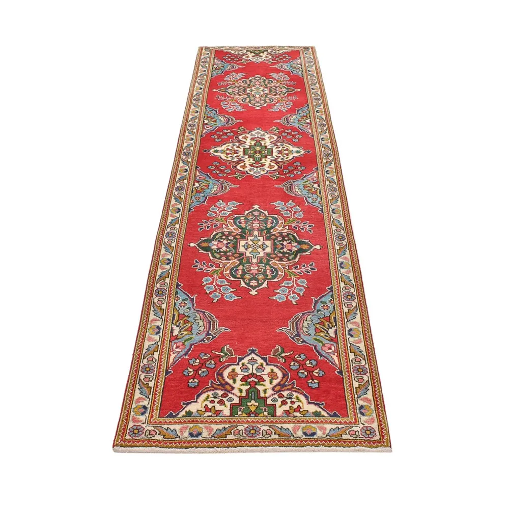 Løper Persisk teppe - Tabriz - 341 x 85 cm - rød