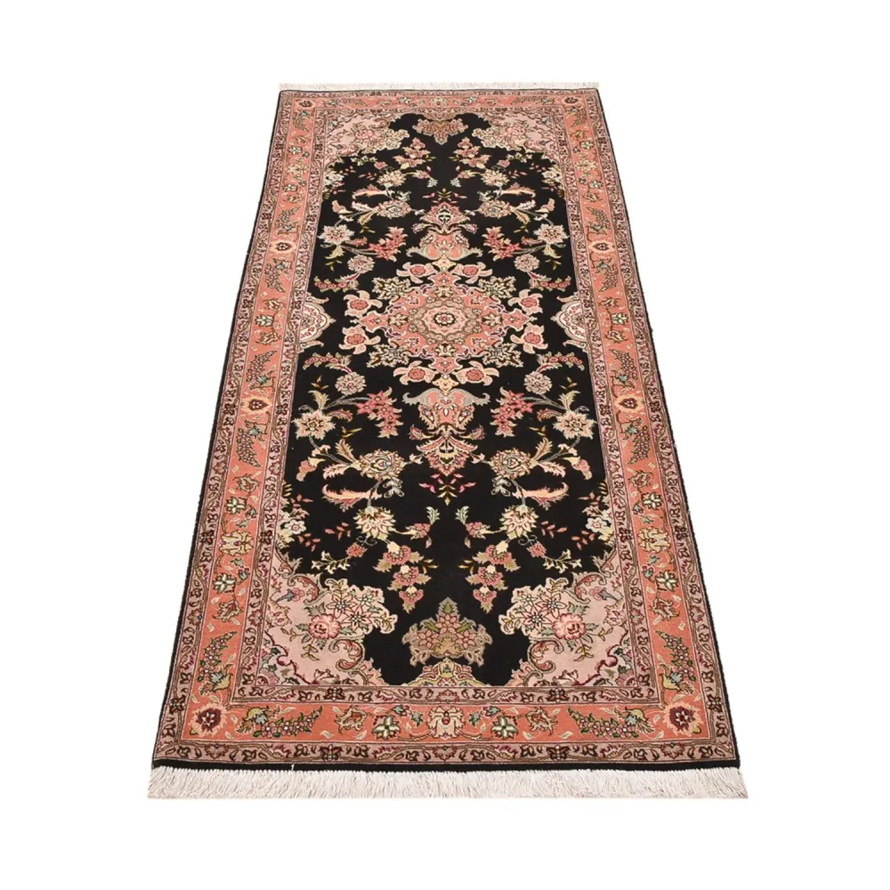 Løper Persisk teppe - Tabriz - Premium - 210 x 80 cm - mørkeblå