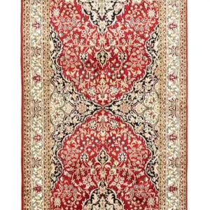 Løper Silketeppe - Kashmir silke - 237 x 80 cm - rød