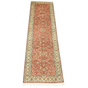 Løper Silketeppe - Kashmir silke - 292 x 78 cm - oransje