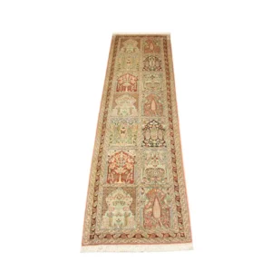 Løper Silketeppe - Kashmir silke - 305 x 79 cm - brun